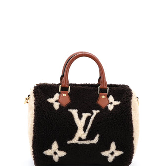 Louis Vuitton Speedy Bandouliere Bag Monogram Giant Teddy Fleece 25