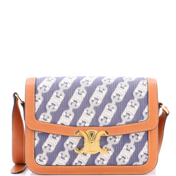 Celine Triomphe Shoulder Bag Printed Canvas and Leather Medium