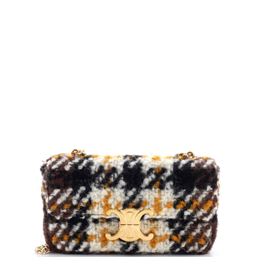 Celine Triomphe Chain Shoulder Bag Shearling Small