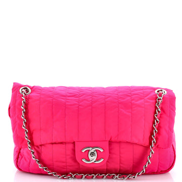 Chanel Soft Shell Flap Bag Vertical Quilted Nylon Jumbo