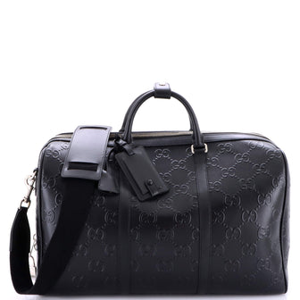 Gucci Convertible Duffle Bag GG Embossed Perforated Leather Large