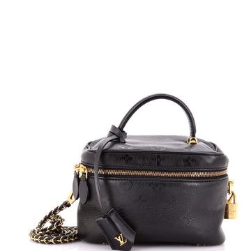 Louis Vuitton Vanity Handbag Monogram Ink Embossed Lambskin PM