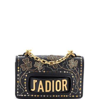 Christian Dior J'Adior Flap Bag Embellished Leather Mini