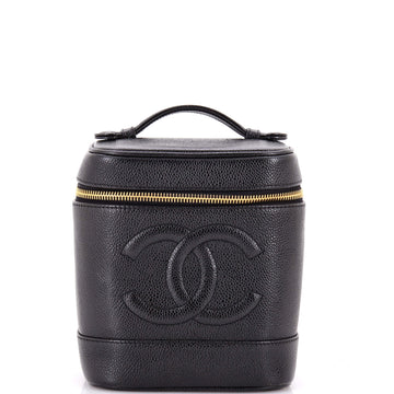 Chanel Vintage Timeless Cosmetic Case Caviar Tall