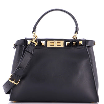 Fendi Peekaboo Bag Leather with Studded Detail Regular
