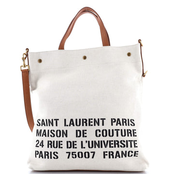 Saint Laurent Universite Foldable Tote Printed Canvas North South