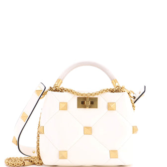 Valentino Garavani Roman Stud Top Handle Bag Quilted Leather Small