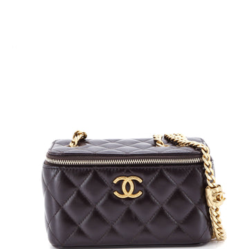 Chanel All Slide Long Vanity Case with Chain Quilted Lambskin Small
