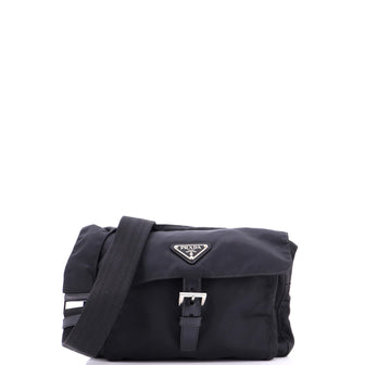 Prada Buckle Messenger Bag Tessuto Small