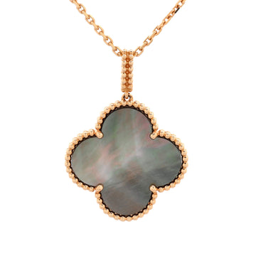 Van Cleef & Arpels Magic Alhambra Long Necklace 18K Rose Gold and Grey Mother of Pearl