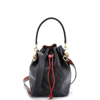 Fendi Mon Tresor Bucket Bag Perforated Leather Small