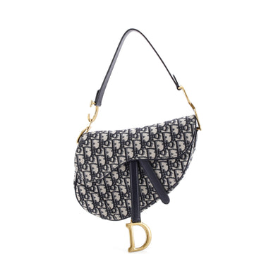 Christian Dior Saddle Handbag Oblique Canvas Medium