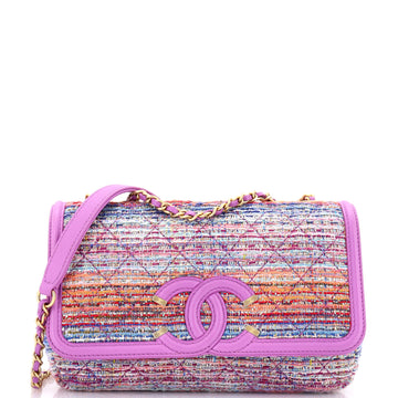 Chanel Filigree Flap Bag Quilted Tweed Small