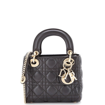 Christian Dior Lady Dior Chain Bag Cannage Quilt Lambskin Mini