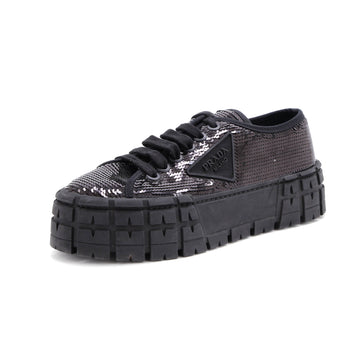 Prada Women's Double Wheel Platform Sneakers Sequins