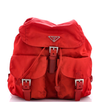 Prada Double Front Pocket Backpack Tessuto Medium