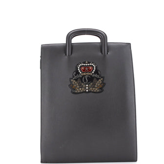 Christian Louboutin Trictrac Portfolio Bag Embroidered Studded Leather Large