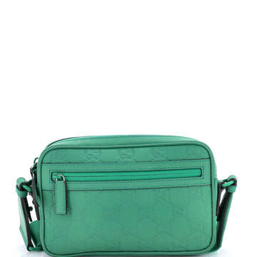 Gucci Front Zip Crossbody GG Rubber Effect Leather Mini