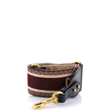 Christian Dior Logo Shoulder Strap Embroidered Canvas