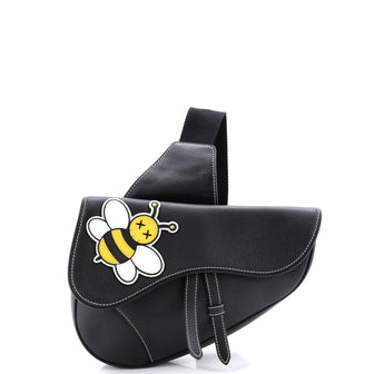 Christian Dior KAWS Saddle Crossbody Bag Leather with Applique