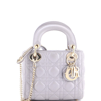 Christian Dior Lady Dior Chain Bag Cannage Quilt Lambskin Mini