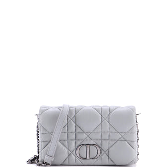 Christian Dior Caro Flap Pouch with Chain Macrocannage Quilt Calfskin Mini
