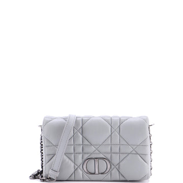 Christian Dior Caro Flap Pouch with Chain Macrocannage Quilt Calfskin Mini