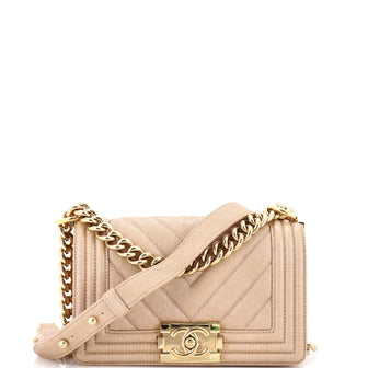 Chanel Boy Flap Bag Chevron Caviar Small
