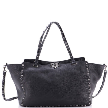 Valentino Garavani Rolling Rockstud Tote Leather with Cabochons Medium