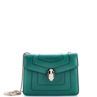 Bvlgari Serpenti Forever Square Shoulder Bag Leather Small