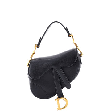Christian Dior Saddle Handbag Leather Micro