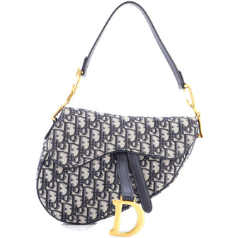 Christian Dior Saddle Handbag Oblique Canvas Medium