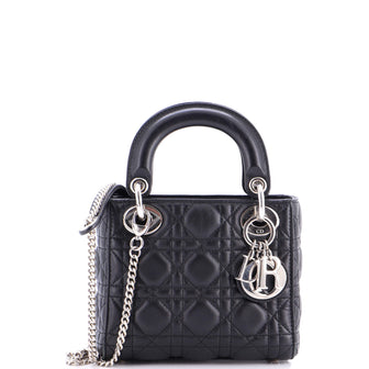 Christian Dior Lady Dior Chain Bag Cannage Quilt Lambskin Mini