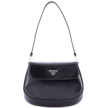 Prada Cleo Flap Shoulder Bag Spazzolato Leather Small