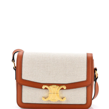 Celine Triomphe Shoulder Bag Canvas with Leather Teen