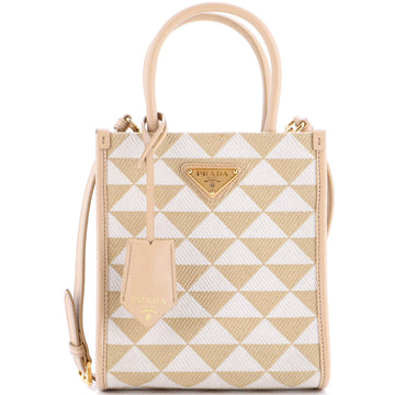 Prada Symbole Shopper Tote Jacquard Mini