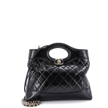 Chanel 31 Shopping Bag Clutch with Chain Quilted Shiny Lambskin Small