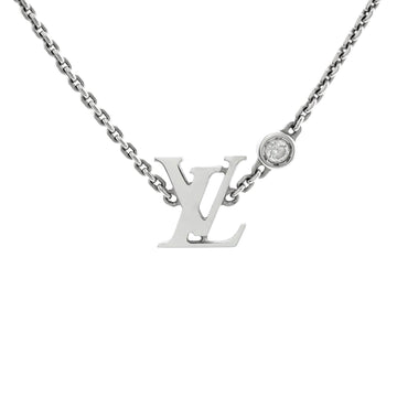 Louis Vuitton Idylle Blossom LV Pendant Necklace 18K White Gold with Diamond