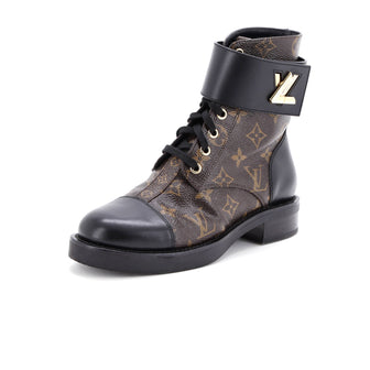 Louis Vuitton Women's Wonderland Flat Ranger Boots Monogram Canvas and Leather