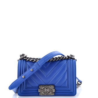 Chanel Boy Flap Bag Chevron Calfskin Small