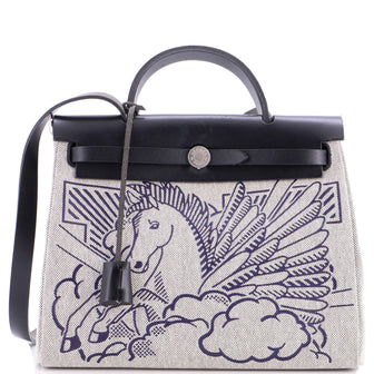 Hermes Herbag Zip Pegase Pop Toile and Leather 31