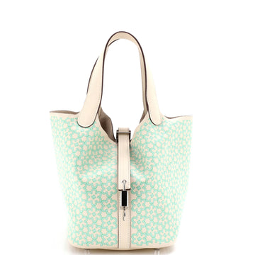 Hermes Picotin Lock Bag Lucky Daisy Printed Swift PM