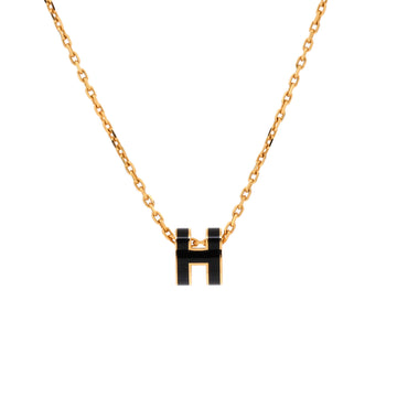 Hermes Pop H Pendant Chain Necklace Metal and Enamel Mini