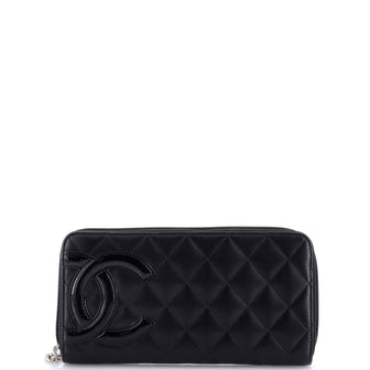Chanel Cambon Zip Around Organizer Wallet Quilted Lambskin