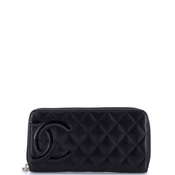 Chanel Cambon Zip Around Organizer Wallet Quilted Lambskin