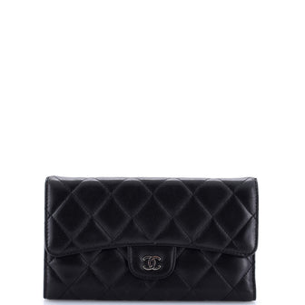 Chanel L-Flap Wallet Quilted Lambskin Long