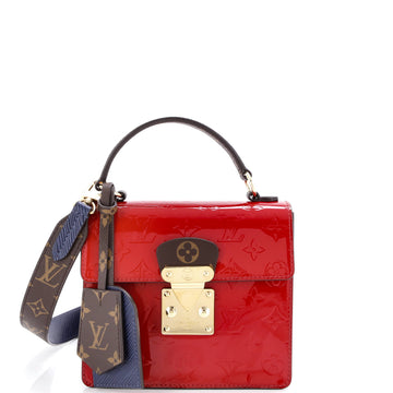 Louis Vuitton Spring Street NM Handbag Monogram Vernis with Monogram Canvas and Epi Leather
