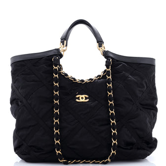 Chanel Maxi Shopping Bag Satin with Grosgrain