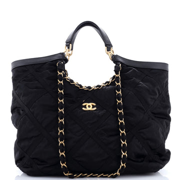 Chanel Maxi Shopping Bag Satin with Grosgrain