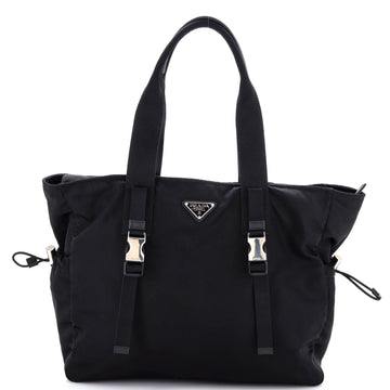 Prada Side Pocket Buckle Tote Tessuto Medium